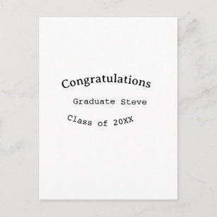 Congratulations graduate name class of 20XX type w Postcard