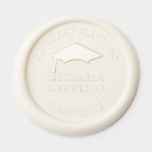 Congratulations Graduate Name  Graduation Cap Wax Seal Sticker