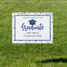 Congratulations Graduate Name Navy Blue