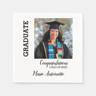 Congratulations Graduate Name & Photo Napkins