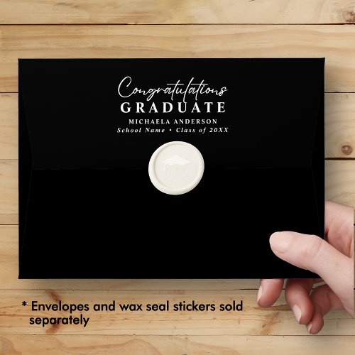 Congratulations Graduate Name School  Year Black Envelope