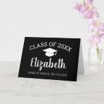 Congratulations Graduate Name Script Graduation Card<br><div class="desc">Add Class of ANY YEAR and the Graduate Name to this whimsical design. A girly script for the name makes a pretty and modern design for the graduate. This minimal design is easy to read and stands out. Send your senior out with style and celebrate while you are social distancing....</div>