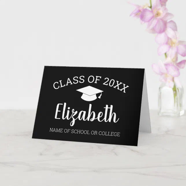 Name Note For Graduation Congratulations Graduate Name Script Graduation Card | Zazzle