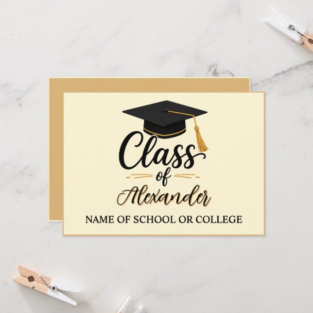 Congratulations Graduate Name Script Graduation  I Invitation (Front/Back In Situ)