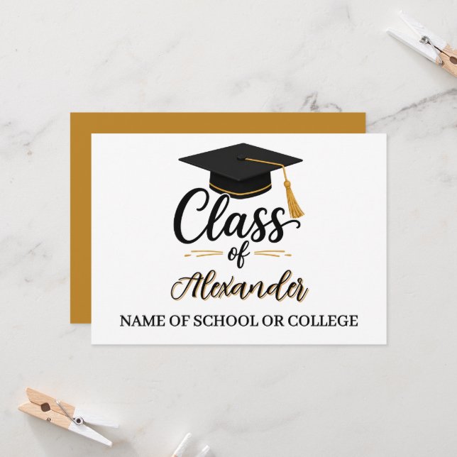 Congratulations Graduate Name Script Graduation  Invitation (Front/Back In Situ)