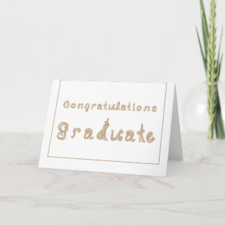 Congratulations Graduate Neutral Tan Fabric Font Card