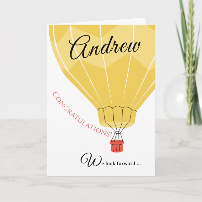 Congratulations Graduate or Award Hot Air Balloon Card (Front)