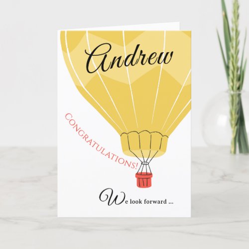 Congratulations Graduate or Award Hot Air Balloon Card