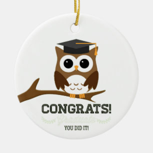 Congratulations Graduate Owl Ceramic Ornament