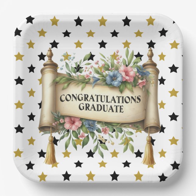 Congratulations Graduate Paper Plates (Front)