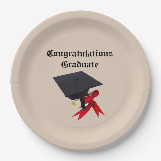 CONGRATULATION'S GRADUATE    PAPER PLATES (Front)