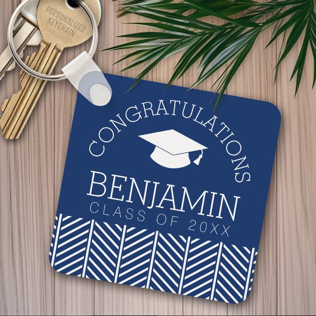Congratulations Graduate - Party CAN EDIT COLOR Keychain (Personalized keychain - add name)