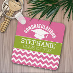 Congratulations Graduate - Personalized Graduation Keychain<br><div class="desc">Add 2020,  2021 or any year to personalize this whimsical design. This can be used for any graduate - high school,  college,  grad school,  med school or even trade school.</div>