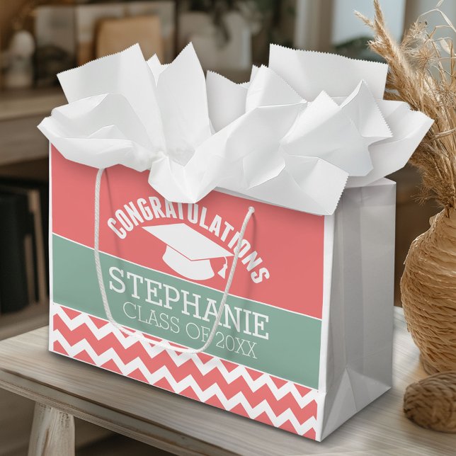 Congratulations Graduate - Personalized Graduation Large Gift Bag (Custom Gift Bag)