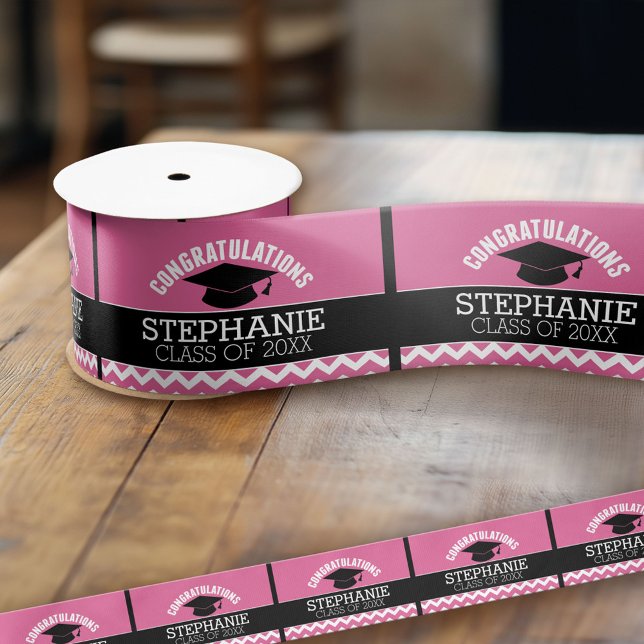 Congratulations Graduate - Personalized Graduation Satin Ribbon (Custom Graduation Ribbon)