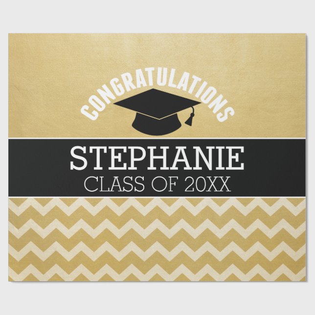 Congratulations Graduate - Personalized Graduation Wrapping Paper (Flat)