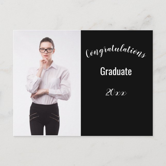 Congratulations Graduate Photo and Year Postcard (Front)