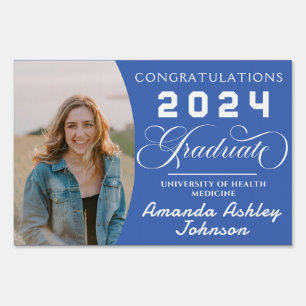 Congratulations Graduate Photo Blue Graduation Sign