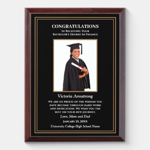 Congratulations Graduate Photo Graduation Custom Award Plaque