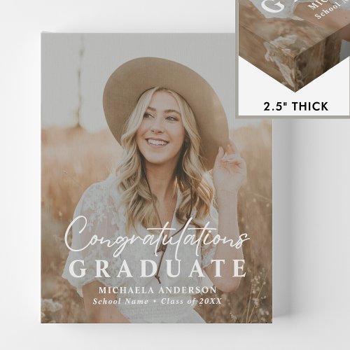 Congratulations Graduate Photo Graduation Faux Canvas Print