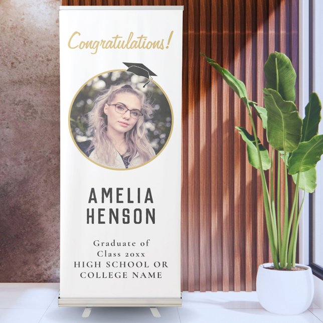 Congratulations Graduate Photo Graduation Party   Retractable Banner (Creator Uploaded)