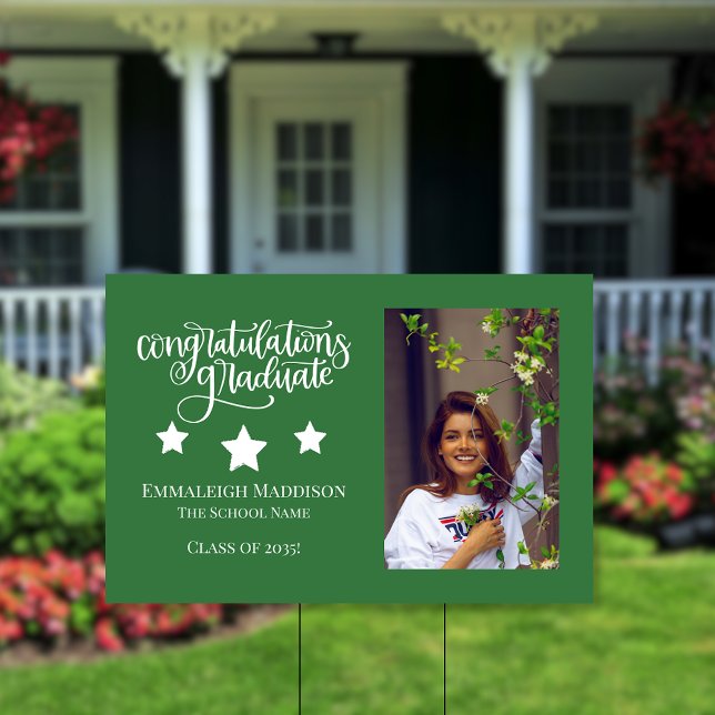 Congratulations Graduate Photo | Green Custom Sign (Creator Uploaded)