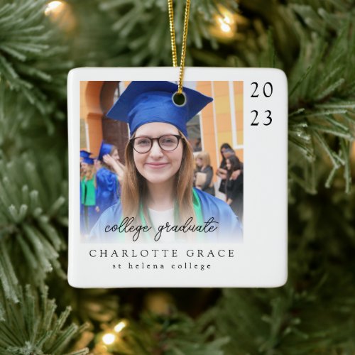 Congratulations Graduate Photo Keepsake Ceramic Ornament