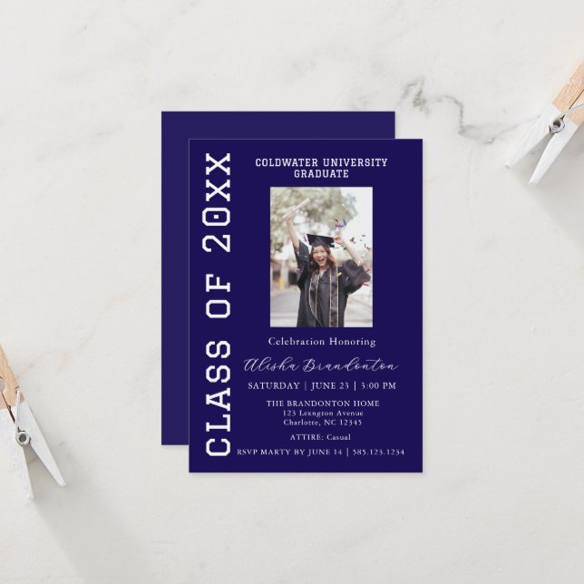 Congratulations Graduate Photo Party Invitation (Front/Back In Situ)