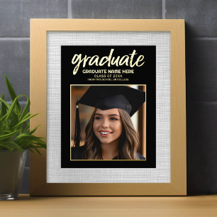 Congratulations Graduate - Photo with Gold Foil Prints