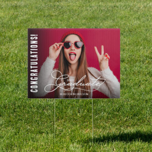 Congratulations Graduate Photo Yard Sign