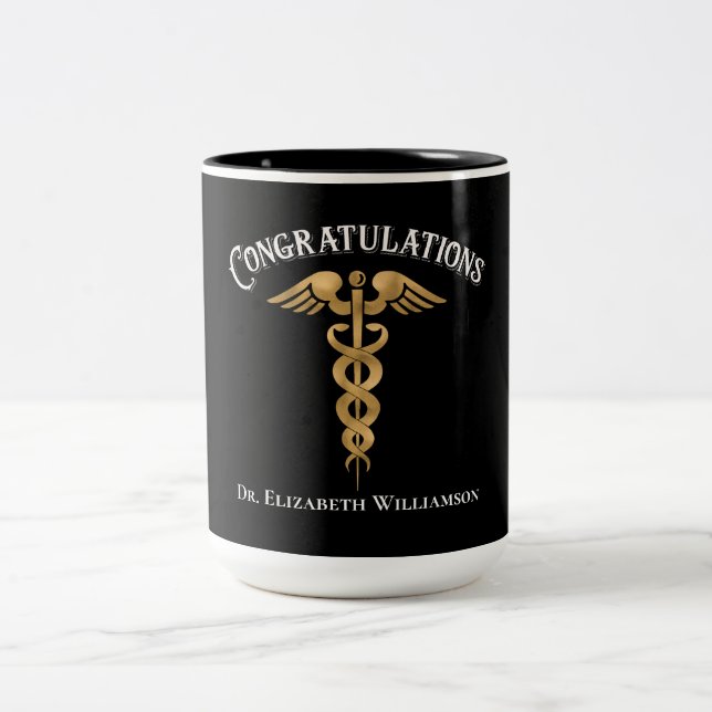Congratulations Graduate Physician Doctor  Two-Tone Coffee Mug (Center)