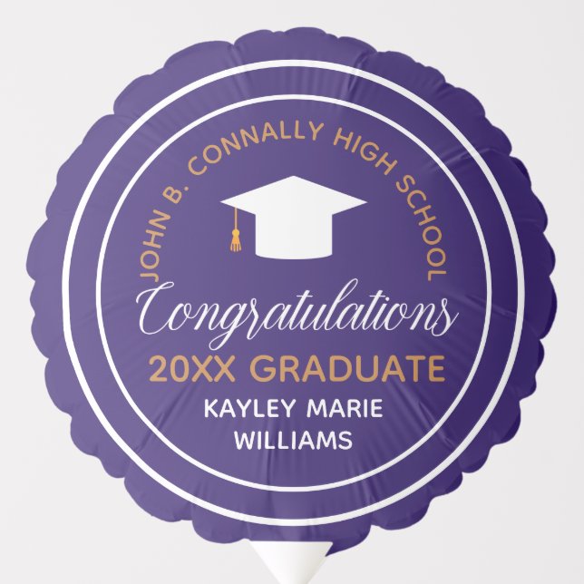 Congratulations Graduate Purple 2026 Graduation Balloon (Front)