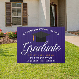 Congratulations Graduate Purple Gold 2024 Yard Sign