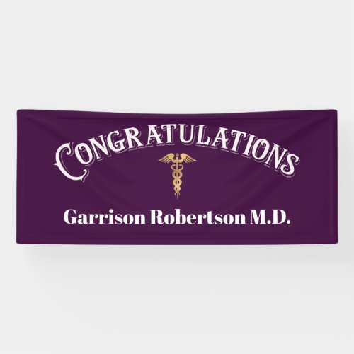 Congratulations Graduate Purple MD Doctor Banner