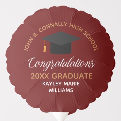 Congratulations Graduate Red 2024 Graduation Balloon
