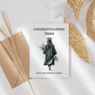 Congratulations Graduate So the Adventure Begins Letterpress Thank You Card