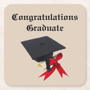 CONGRATULATION'S GRADUATE    SQUARE PAPER COASTER