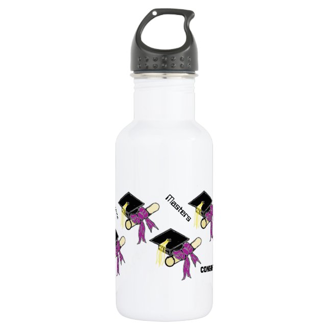 Congratulations, Graduate!!! Stainless Steel Water Bottle (Front)