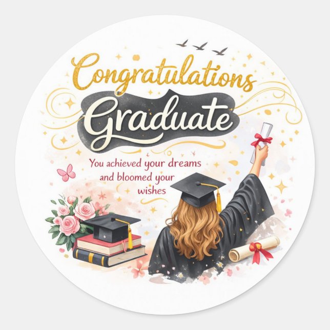 Congratulations Graduate Sticker Gift Idea (Front)