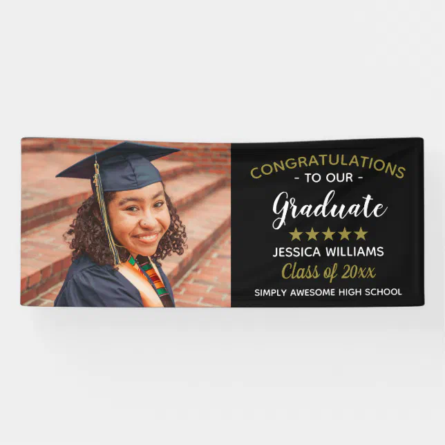 Congratulations Graduate Template Photo Graduation Banner | Zazzle