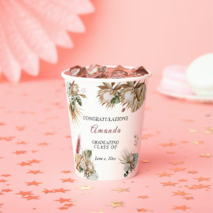 Congratulations Graduate Tropical King Protea Paper Cups