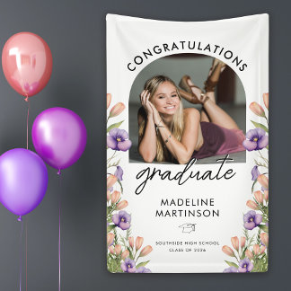 Congratulations Graduate Wildflowers Arch Photo Banner