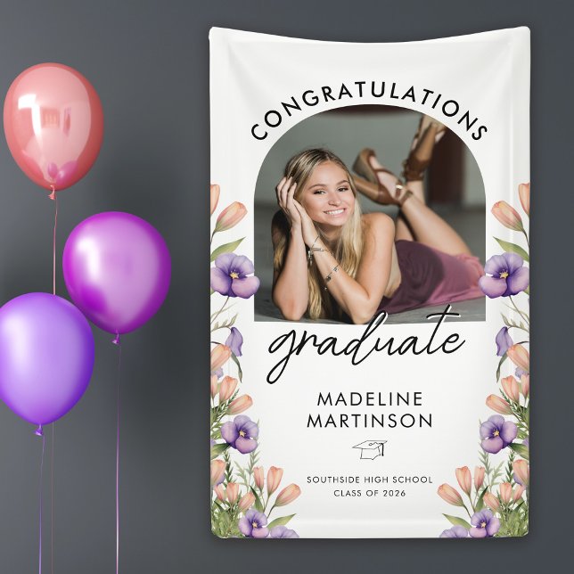Congratulations Graduate Wildflowers Arch Photo Banner (Creator Uploaded)