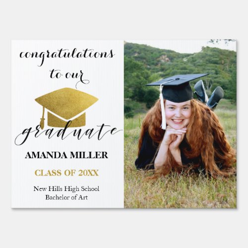 Congratulations Graduated Photo Sign