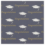 Congratulations Graduate&#39;s Caps Pattern Dark Blue Fabric