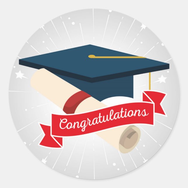 Congratulations Graduates  Classic Round Sticker (Front)