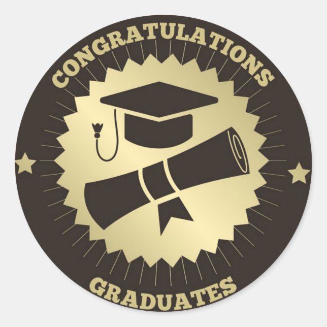 Congratulations Graduates  Classic Round Sticker (Front)