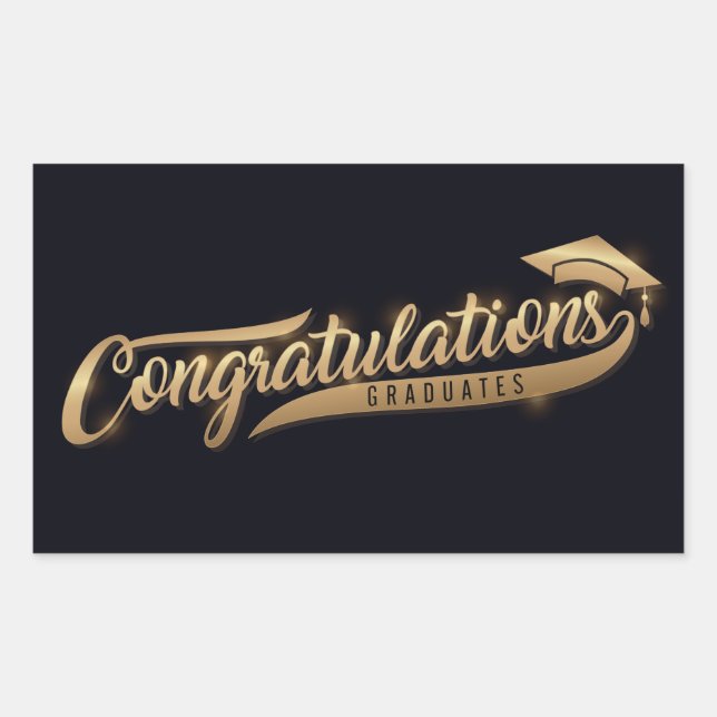 Congratulations Graduates  Rectangular Sticker (Front)