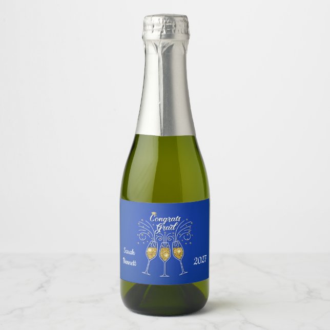 Congratulations graduates Sparkling Wine glasses Label (Front)