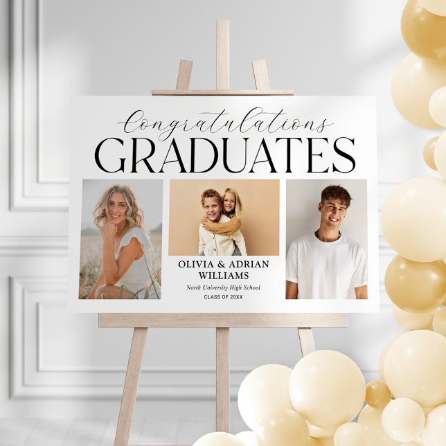 Congratulations Graduates Three Photo Welcome Foam Board (Creator Uploaded)